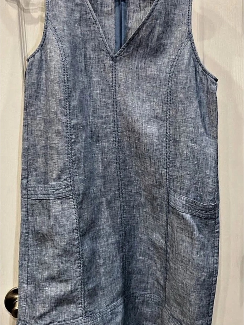 LOFT Linen Mini Dress in Blue Size 0 Like New